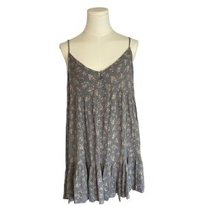 ANTHROPOLOGIE AZOE Sundress Dress Floral buttons spaghetti strap size‎ Large L